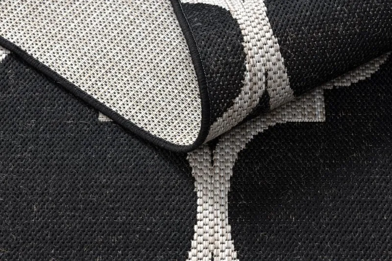 TAPPETO DI SPAGO SISAL FLOORLUX 20608 Traliccio marocchino nero / argento