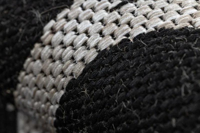TAPPETO DI SPAGO SISAL FLOORLUX 20608 Traliccio marocchino nero / argento