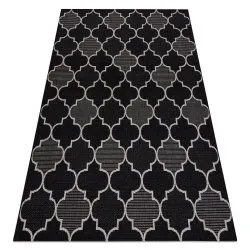 TAPPETO DI SPAGO SISAL FLOORLUX 20607 Traliccio marocchino nero / argento