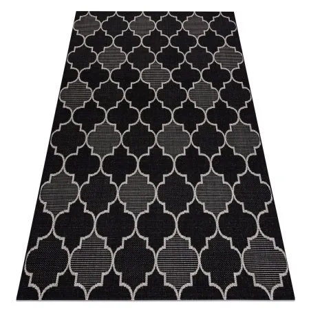 TAPPETO DI SPAGO SISAL FLOORLUX 20607 Traliccio marocchino nero / argento