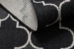TAPPETO DI SPAGO SISAL FLOORLUX 20607 Traliccio marocchino nero / argento