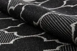 TAPPETO DI SPAGO SISAL FLOORLUX 20607 Traliccio marocchino nero / argento
