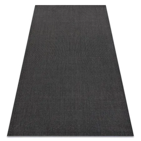 Tappeto di corda sisal FLAT 48663/090 nero liscio