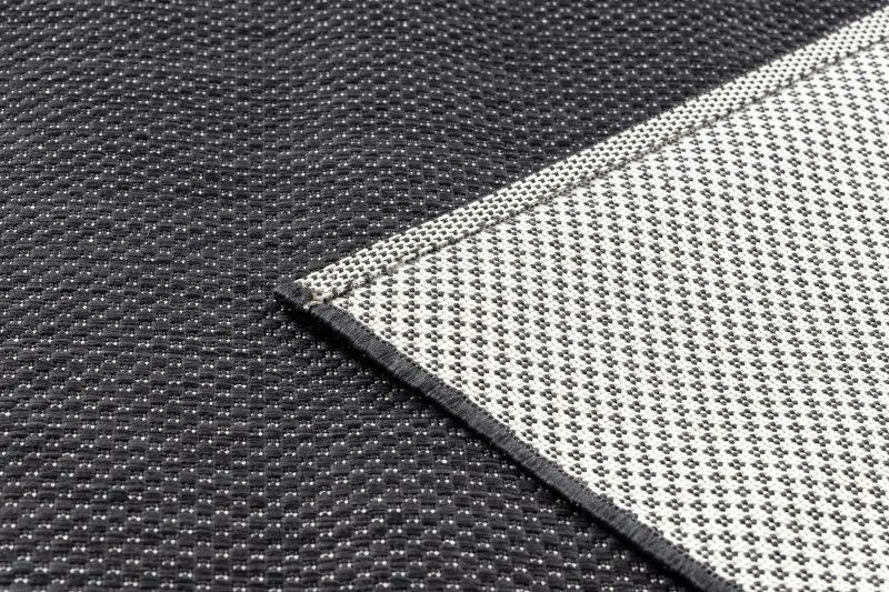 Tappeto di corda sisal FLAT 48663/090 nero liscio