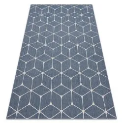 Tappeto DI SPAGO SISAL FLAT 48721/591 CUBI 3D blu