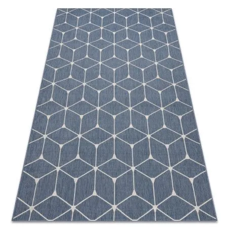 Tappeto DI SPAGO SISAL FLAT 48721/591 CUBI 3D blu