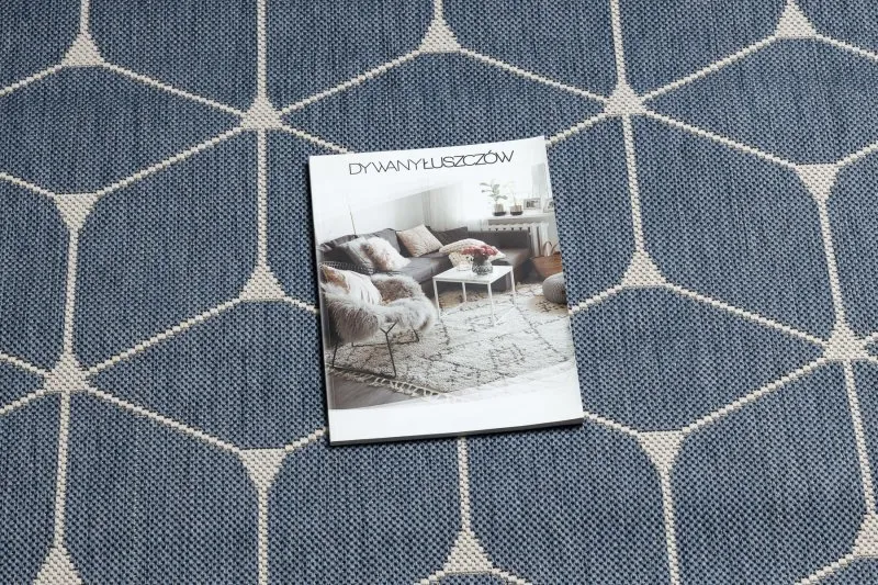 Tappeto DI SPAGO SISAL FLAT 48721/591 CUBI 3D blu