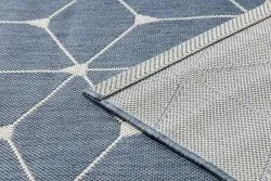 Tappeto DI SPAGO SISAL FLAT 48721/591 CUBI 3D blu