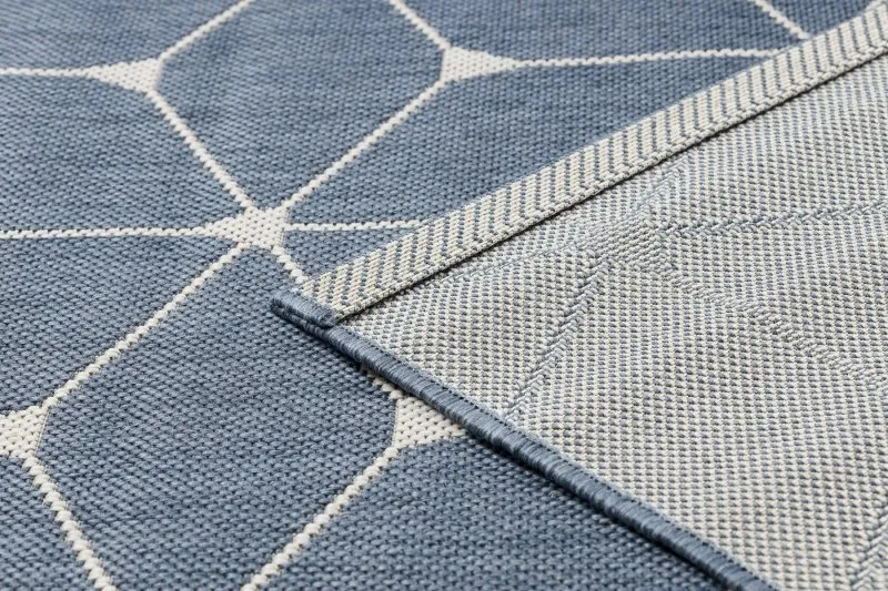 Tappeto DI SPAGO SISAL FLAT 48721/591 CUBI 3D blu