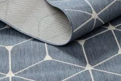 Tappeto DI SPAGO SISAL FLAT 48721/591 CUBI 3D blu