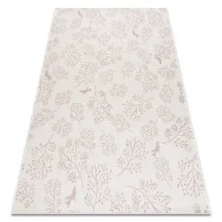 Tappeto DI SPAGO SISAL FLAT 48774/526 Foglie Ucellini crema rosa