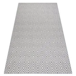 Tappeto SISAL FLAT 48607637 Quadri Rombi grigio / crema