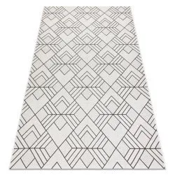 Tappeto SISAL FLAT 48731960 Quadri Rombi, Geometrico crema / grigio