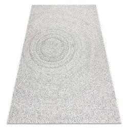 Tappeto SISAL FLAT 48832367 Cerchi, punti crema / grigio