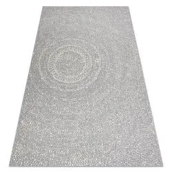 Tappeto SISAL FLAT 48832637 Cerchi, punti grigio / crema