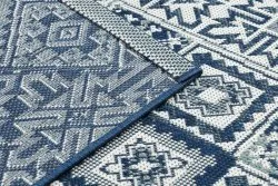 Tappeto DI SPAGO SISAL Colore 19247/699 Quadri Rombi Piastrelle Blu