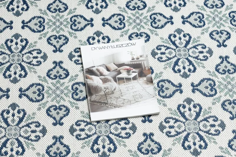 Tappeto DI SPAGO SISAL Colore 19246/969 Fiori Bianco