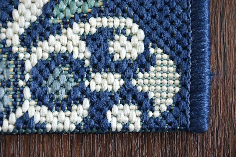 Tappeto DI SPAGO SISAL Colore 19246/699 Fiori Blu