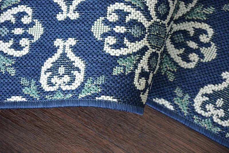 Tappeto DI SPAGO SISAL Colore 19246/699 Fiori Blu