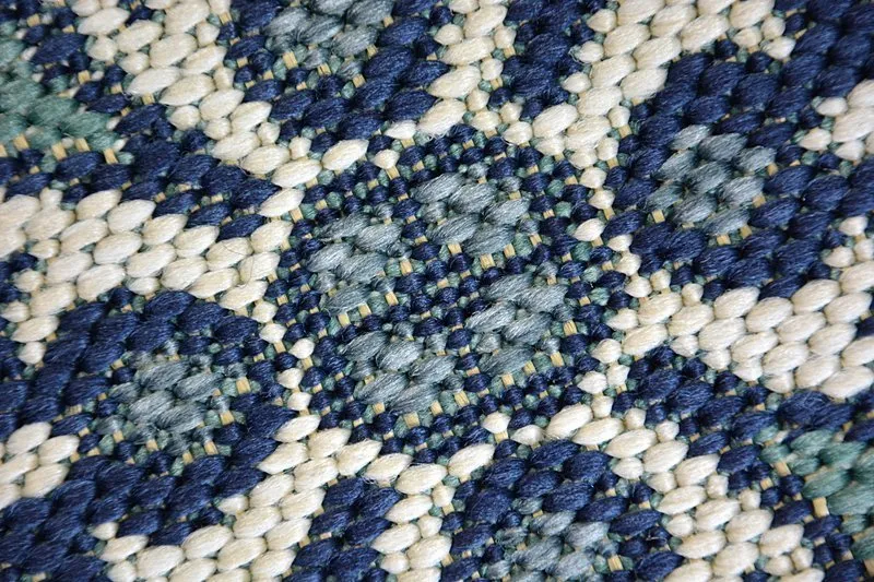 Tappeto DI SPAGO SISAL Colore 19246/699 Fiori Blu
