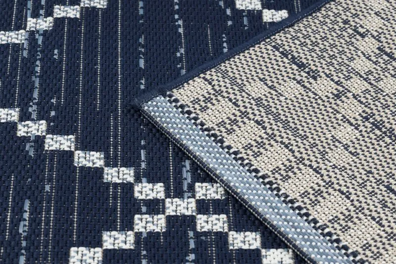 Tappeto DI SPAGO SISAL Colore 47268/309 Rombi Quadri Blu
