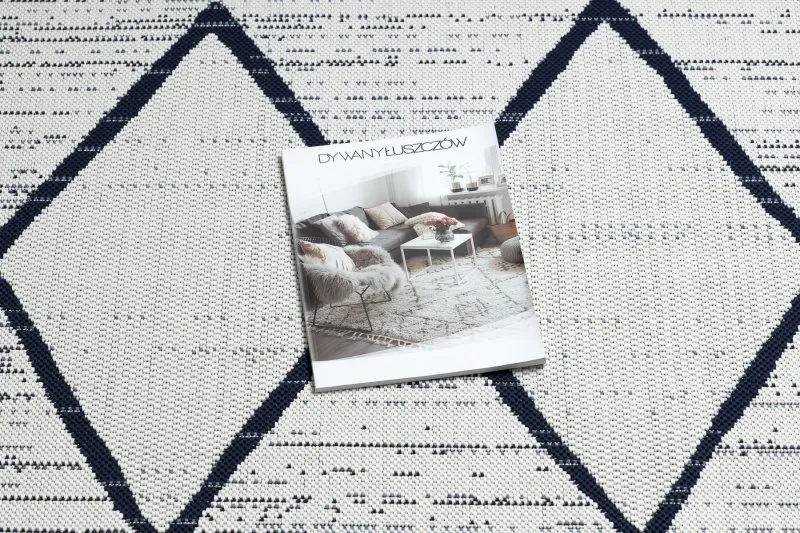 Tappeto DI SPAGO SISAL Colore 47272/396 Rombi Quadri Bianco