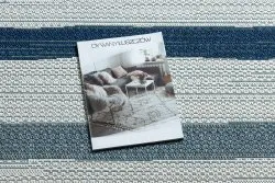 Tappeto Colore 19676369 SISAL linee beige / blu
