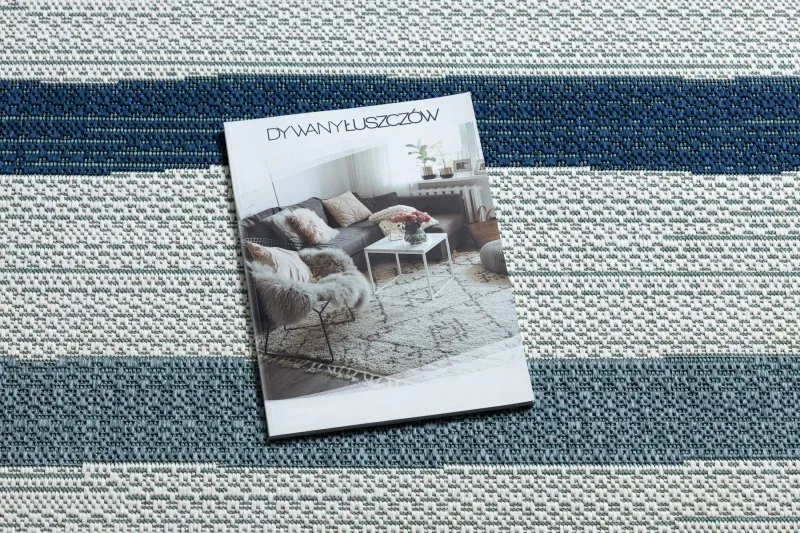 Tappeto Colore 19676369 SISAL linee beige / blu
