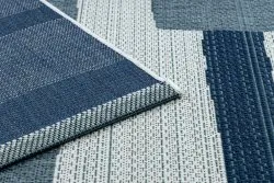 Tappeto Colore 19676369 SISAL linee beige / blu