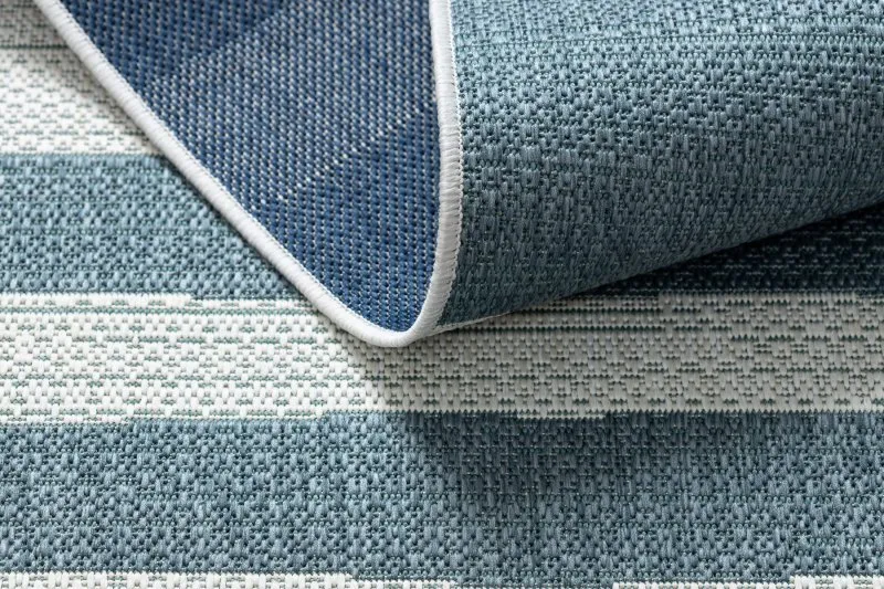 Tappeto Colore 19676369 SISAL linee beige / blu