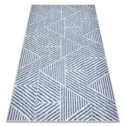 Tappeto Colore 47176360 SISAL linee, triangoli, zigzag beige / blu