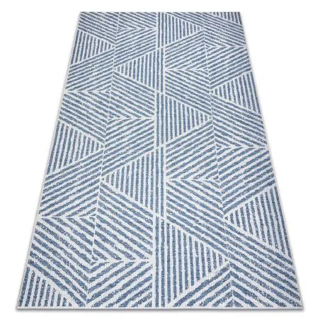 Tappeto Colore 47176360 SISAL linee, triangoli, zigzag beige / blu