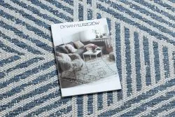 Tappeto Colore 47176360 SISAL linee, triangoli, zigzag beige / blu