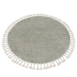 Tappeto BERBER 9000 cerchio verde Frange berbero marocchino shaggy