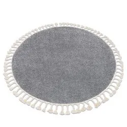 Tappeto BERBER 9000 cerchio grigio Frange berbero marocchino shaggy