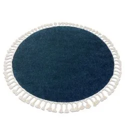 Tappeto BERBER 9000 cerchio blu scuro Frange berbero marocchino shaggy