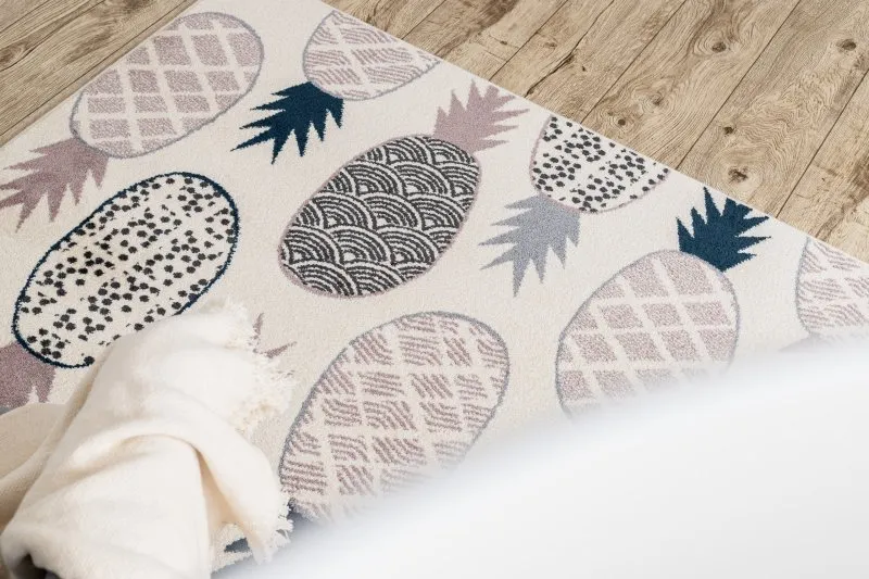 Tappeto HEOS 78464 crema / rosa / blu / grigio ANANAS