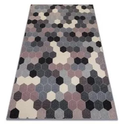 Tappeto HEOS 78537 grigio / rosa / crema Esagono