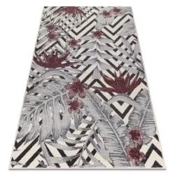 Tappeto HEOS 78540 crema / bordo FOGLIE GIUNGLA