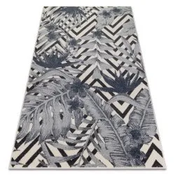 Tappeto HEOS 78540 crema / blu FOGLIE GIUNGLA