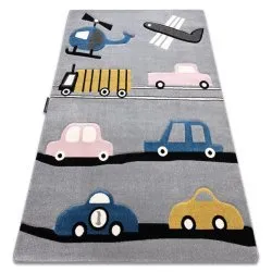 Tappeto PETIT TOYS GIOCATTOLI MACCHINE grigio