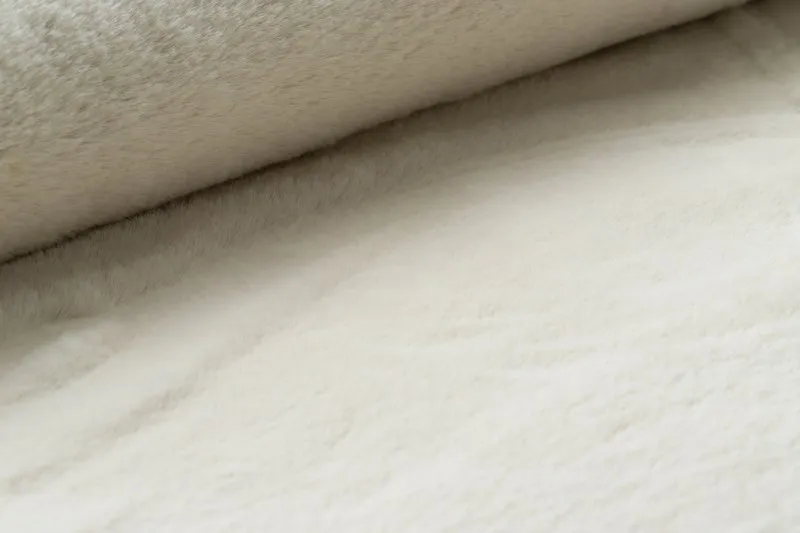 Tappeto BUNNY cerchio beige IMITAZIONE PELLICCIA DI CONIGLIO