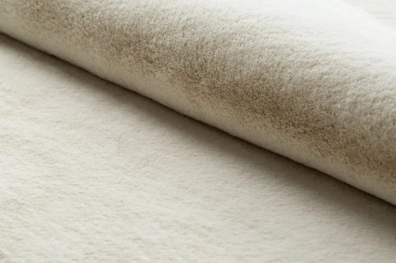 Tappeto BUNNY cerchio beige IMITAZIONE PELLICCIA DI CONIGLIO