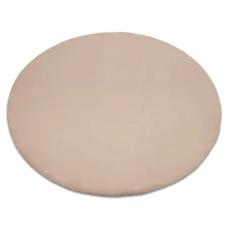 Tappeto BUNNY cerchio taupe beige IMITAZIONE PELLICCIA DI CONIGLIO