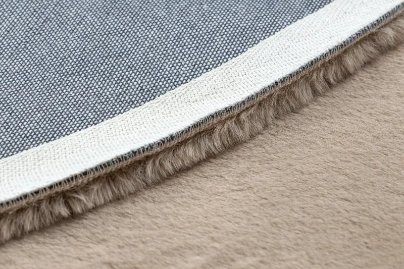 Tappeto BUNNY cerchio taupe beige IMITAZIONE PELLICCIA DI CONIGLIO