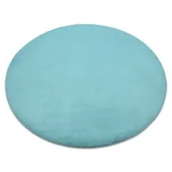 Tappeto BUNNY cerchio aqua blu IMITAZIONE PELLICCIA DI CONIGLIO