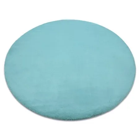 Tappeto BUNNY cerchio aqua blu IMITAZIONE PELLICCIA DI CONIGLIO