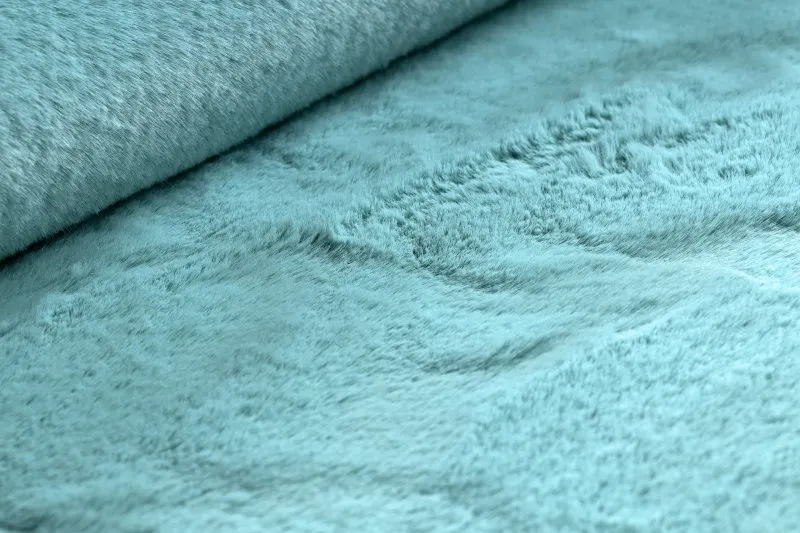 Tappeto BUNNY cerchio aqua blu IMITAZIONE PELLICCIA DI CONIGLIO