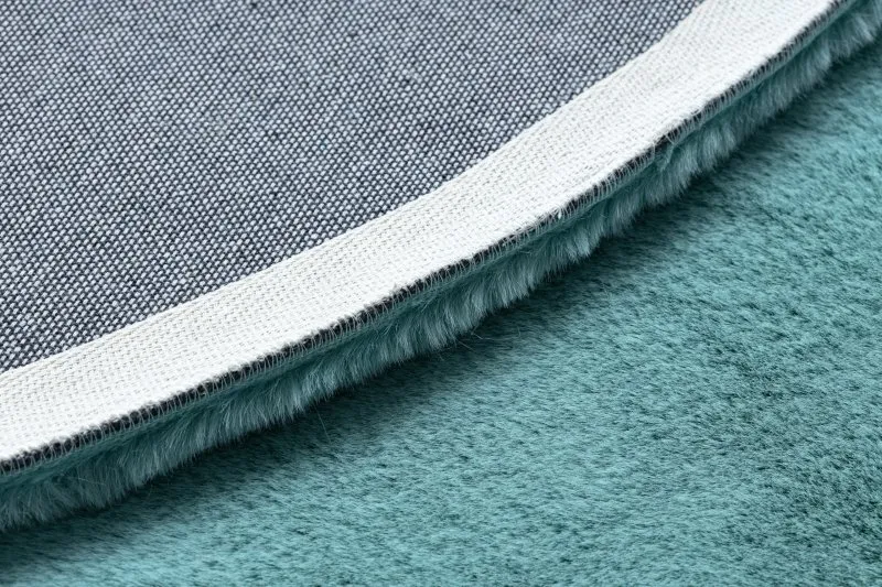 Tappeto BUNNY cerchio aqua blu IMITAZIONE PELLICCIA DI CONIGLIO
