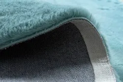 Tappeto BUNNY cerchio aqua blu IMITAZIONE PELLICCIA DI CONIGLIO